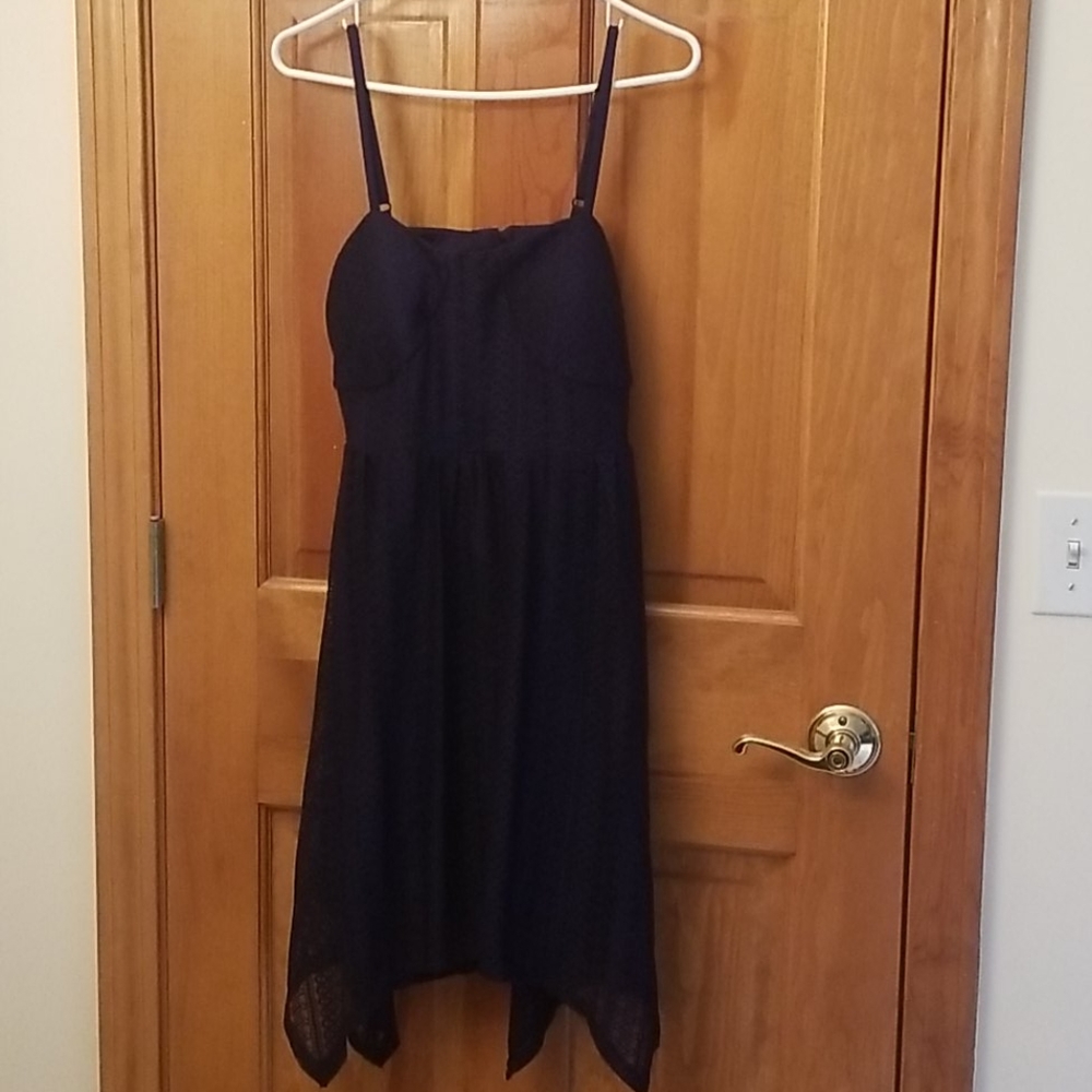 No Boundaries blue lace dress or coverup w/ straps